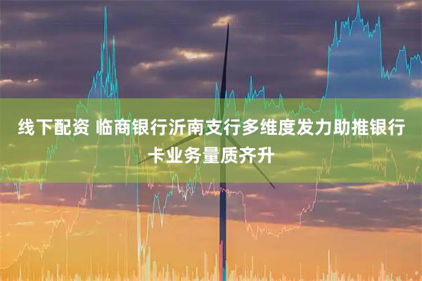 线下配资 临商银行沂南支行多维度发力助推银行卡业务量质齐升