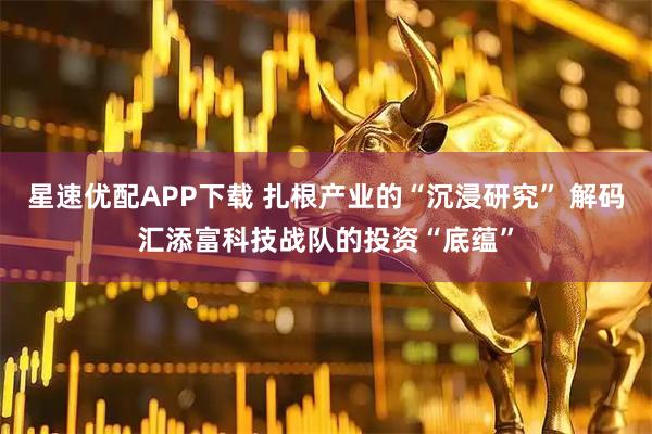 星速优配APP下载 扎根产业的“沉浸研究” 解码汇添富科技战队的投资“底蕴”