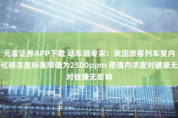 元富证券APP下载 动车组专家：我国旅客列车室内二氧化碳浓度标准限值为2500ppm 限值内浓度对健康无影响