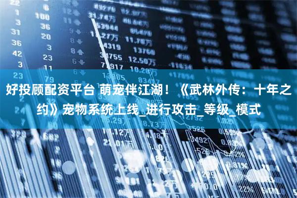 好投顾配资平台 萌宠伴江湖！《武林外传：十年之约》宠物系统上线_进行攻击_等级_模式
