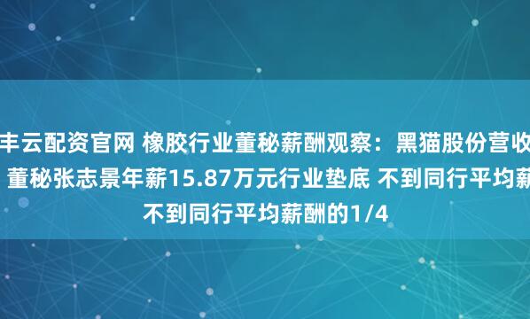 丰云配资官网 橡胶行业董秘薪酬观察：黑猫股份营收突破百亿 董秘张志景年薪15.87万元行业垫底 不到同行平均薪酬的1/4