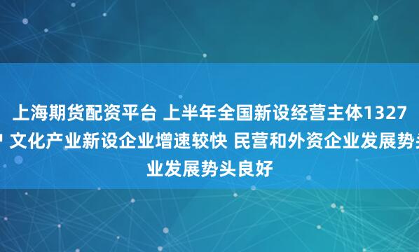 上海期货配资平台 上半年全国新设经营主体1327.8万户 文化产业新设企业增速较快 民营和外资企业发展势头良好
